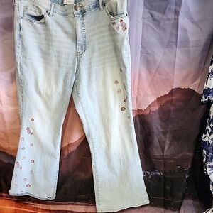 Jessica Simpson Light Blue Jeans with Pink Floral Accents